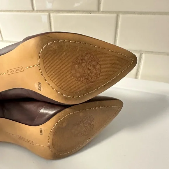 VINCE CAMUTO Andrissa ruched Red leather woman dress 3" Stiletto dress boot 8.5 - Picture 14 of 16